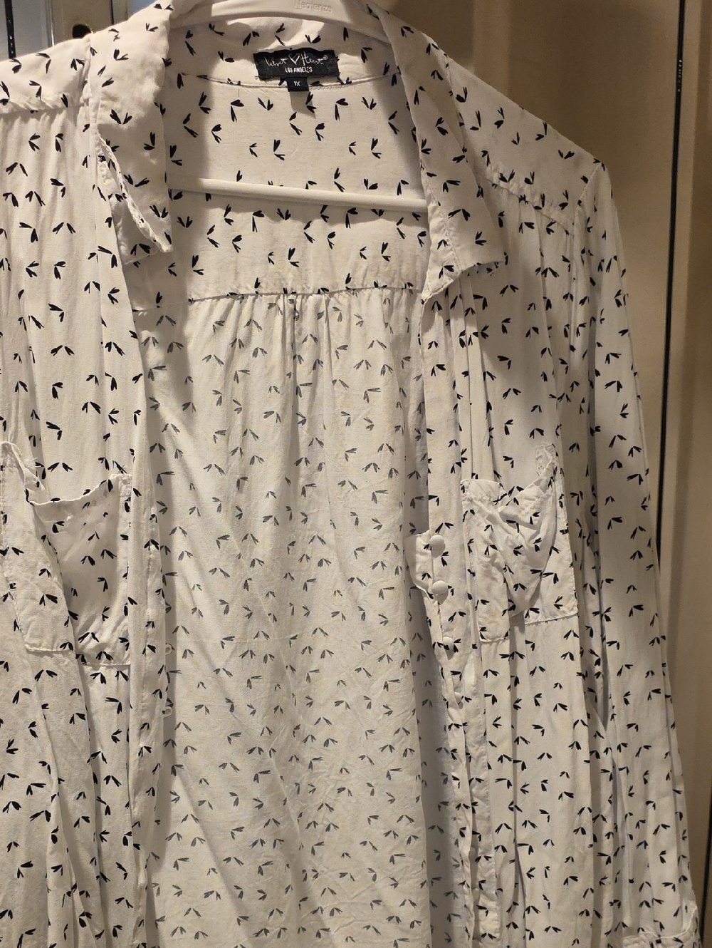 Velvet Heart LA White Shirt with Black Bird Motif